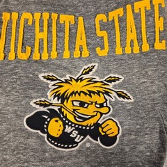 Colosseum Wichita State Shockers Long Sleeve Shirt Gray Yellow WuShock Mens M