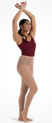 CAPEZIO Women’s “Hold & Stretch” Footed Tight Light Suntan Large #N14 New