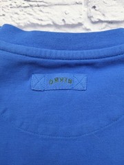 Orvis T-Shirt Blue Solid Cotton Pocket Logo Camp Outdoors Hiking Men Size Large