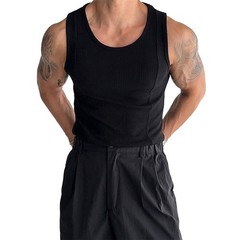 Male Top Mens Vest Casual Fitness Minimalist Regular Ribbed Sleeveless