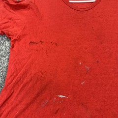Vintage Stedman Shirt Mens Large Red Blank Distressed Tee USA Casual Workwear