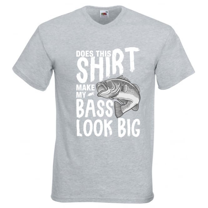 Fishing Bass Look Big Funny Humour Novelty T Shirt Various Colours And Sizes