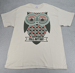 FALL OUT BOY Pop Rock Owl T Shirt Deadstock 2008 Tee Men’s Size XL