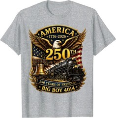 Big Boy 4014 Train USA 250th Anniversary Patriotic American T-Shirt