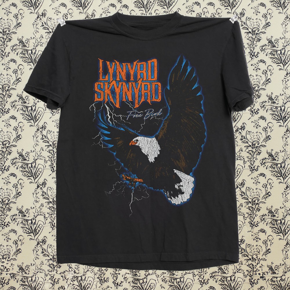 Lynyrd Skynyrd Free Bird Eagle, Unisex Black T-shirt, Size S-5XL