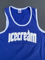Icecream Men’s Blue Cotton Knit Skull Logo Graphic Print Tank Top Size M 0069