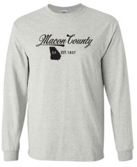 Macon County Georgia State T-Shirt Long Sleeve Graphic Tees Unisex Apparel