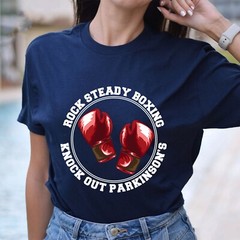 Martial Arts Boxing Gym Knock Out Parkinsons Fighter Red Gloves T-Shirt