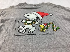 Peanuts Shirt Mens XL Gray Snoopy Woodstock Christmas Jingle Bells