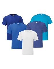 5 Pack Fruit of the Loom Mens T Shirts Short Sleeve Slim Fit Lightweight Cotton