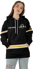 Personalized Name 911 Dispatcher, Thin Gold Line Flag 3D Zip Shirt Size S-5XL