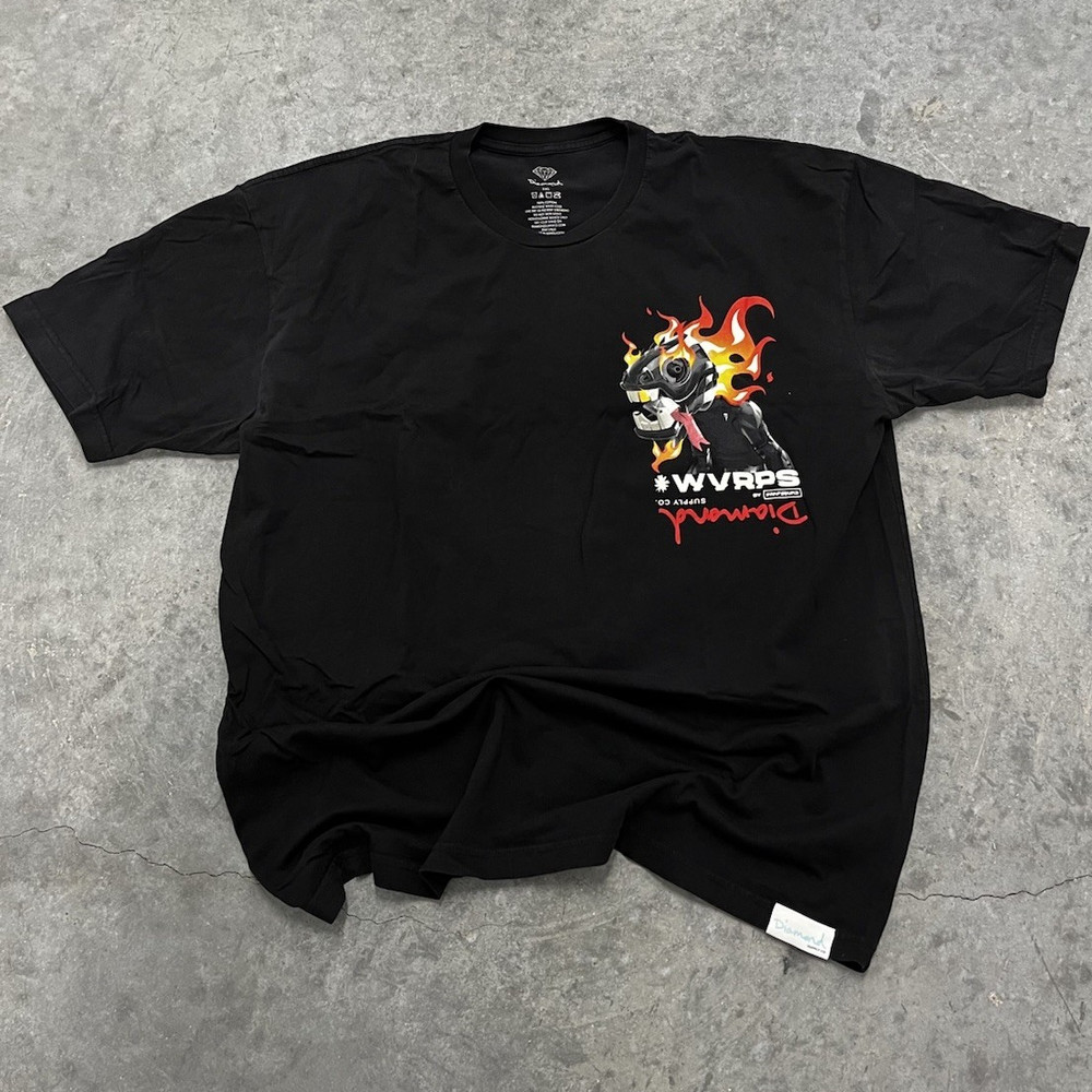 Diamond Supply Co. x WRPS Men’s Black Graphic Print Logo Crew Neck T-Shirt 2XL