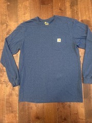 Carhartt Original Long Sleeve Pocket Tee Large Tall Blue Heather Color