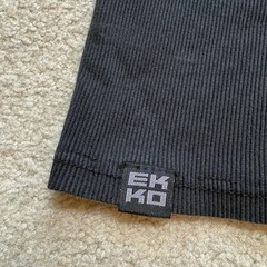 EKKOVISION Tank Top Shirt Mens Large Black Ribbed Stretch Cotton Gym Fitness