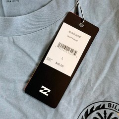 Billabong Graphic Tee Men’s Large Dusty Blue Yin Yang Palm Tree NWT