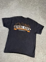 Vintage Harley-Davidson Shirt Mens L Black Steel City Graphic Crew Neck