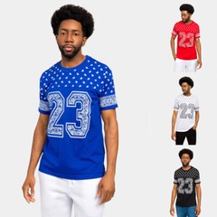 Victorious Men’s Casual Number 23 Bandana Paisley Print T-Shirt TS7411