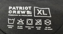Two Men’s Patriot Crew T-Shirts Black & Blue Short Sleeve XL Logo Front & Back