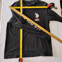 US Polo Assn USPA Black Long Sleeve Shirt Mens Large
