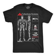 Mens Funny T Shirts T 800 Endoskeleton Schematics Retro Terminator 2 Movie Tee