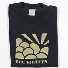 THE STROKES Art Deco Logo T-Shirt Black Small RARE Vintage post punk garage rock