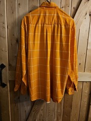Mens Ivey Crew Light Orange With White Stripe Long Sleeve Button Up Size M