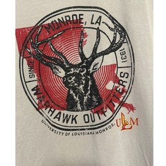 ComfortWash Hanes ULM Warhawk Outfitters Deer Graphic T-Shirt Grey Mens M GDH100