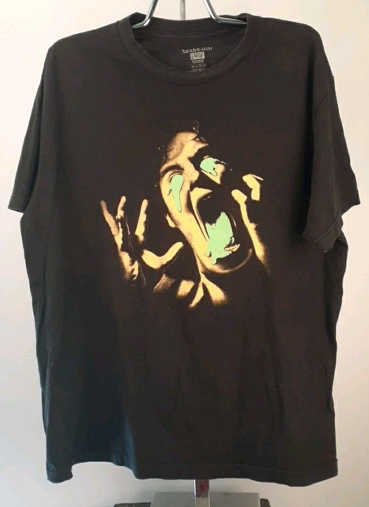 VTG Deathwish Skateboards Shirt Black Y2K Sick Guy Glow In The Dark Cotton Sz LG