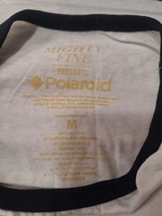 Mighty Fine Polaroid Ringer T-Shirt White/Black Trim Cotton Graphic Logo M