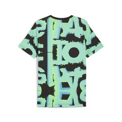PUMA Mapf1 Neon Energy Graphic Crew Neck Short Sleeve T-Shirt Mens Green Casual