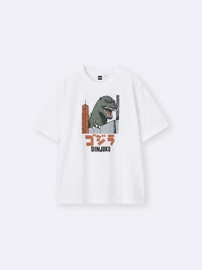 GU Graphic T-Shirt GODZILLA Head Shinjuku Mt Fuji Japan Exclusive Limited Rare