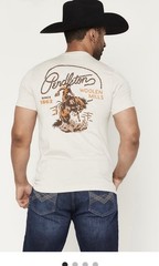 Pendleton Men’s Graphic T-Shirt Woolen Mills Rodeo Horse Size Medium Beige