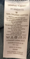 Seasalt Cornwall Mens T-Shirt Medium M Teal Organic Cotton Graphic Print