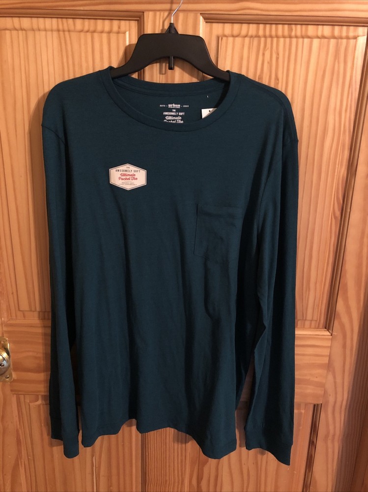 Urban Pipeline LS Tee Shirt Large Green Mens $20 (s-blk-50-21)