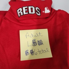 Majestic Mlb Cincinatti Reds Turtleneck Shirt Adult L Lg Cotton Blend Red 162