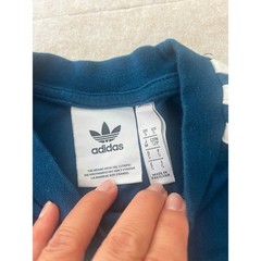Adidas Originals Mens 3-Stripes Long Sleeve T-Shirt Blue Trefoil Logo Small