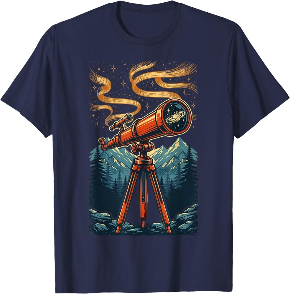 Telescope Mountain Galaxy Cosmic Exploration T-Shirt
