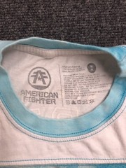 American Fighter Aqua White Crystal Wash Short Sleeve Size M
