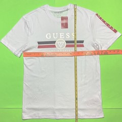 GUESS Los Angeles Men’s Short Sleeve T-Shirt MEDIUM White w/Black, Red, Gold NEW