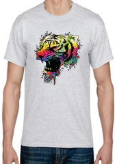 Adult DryBlend® T-Shirt – ( COLORFUL / NEON TIGER)