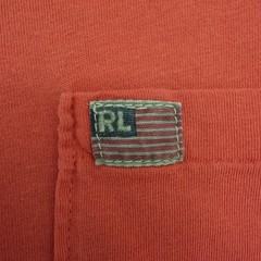 Denim & Supply Ralph Lauren Shirt Mens XL Red Orange V-Neck Pocket Cotton Flag