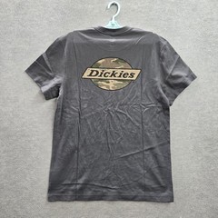 Dickies Men Shirt M Gray Camo Logo Graphic Print Short Sleeve Crew Neck NWT