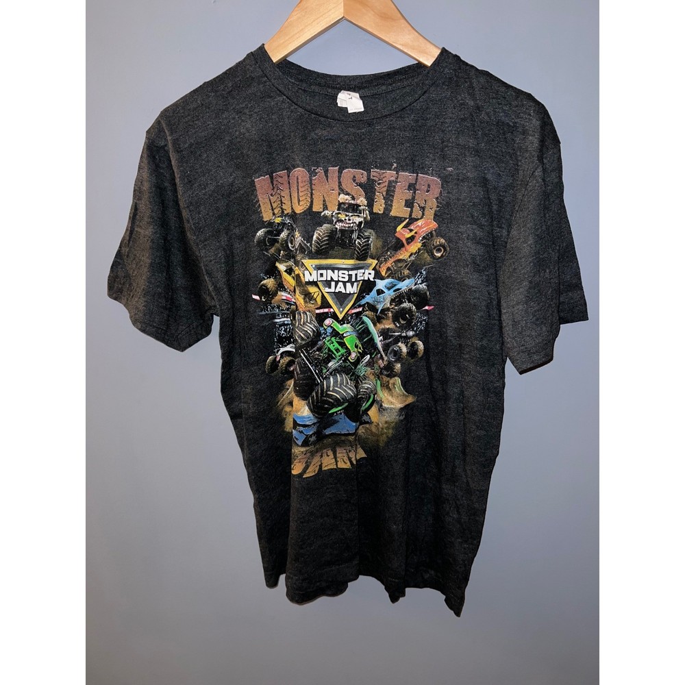 Monster Jam Graphic T-Shirt Mens Medium Charcoal Gray Grave Digger Max-D Tee