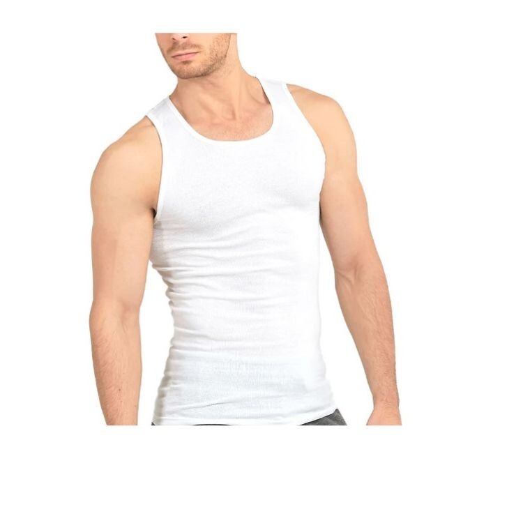 Knocker 3-Pack Mens 100% Cotton Tank Top A-Shirt Classic Undershirt Ribbed White