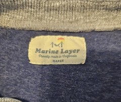 Marine Layer Henley Shirt Men L Gray Long Sleeve Soft Cotton Rayon Blend Casual