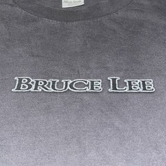 Vintage 90s Bruce Lee T Shirt Mens X-Large Gray Dragon Eyes Faded Movie Tee USA