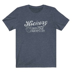 Hickory Champs “Vintage Look” 50/50 Blend T-Shirt – hoosiers indiana basketball