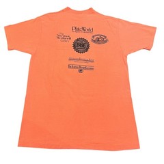 Vintage 1990s The Quest To Be The Best Bright Neon Orange T-Shirt Size Large