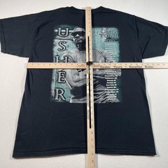 Usher Shirt Mens Large Black 2010 OMG Tour Concert Rap Tee R&B Double Sided