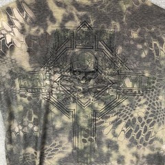 Affliction Shirt Mens XL Green Chris Kyle Skull Military Graphic Tee Top